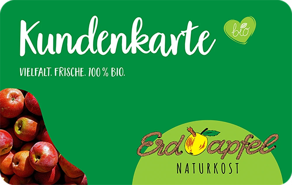 Kundenkarte vom Bioladen Erdapfel Naturkost in Ulm für Treuevorteile